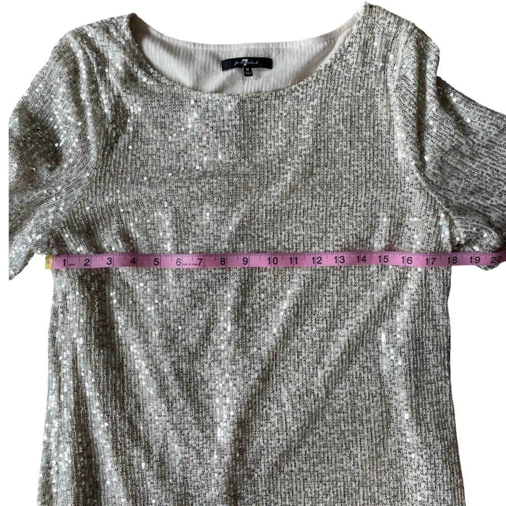 7 For All Mankind Sequin Sheath Mini Dress Womens Size Medium